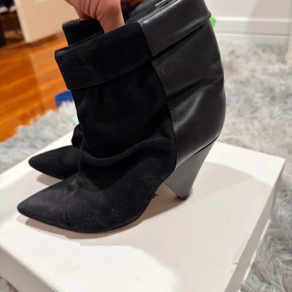 Isabel Marant Black Leather Ankle Booties - Picture 3 of 5